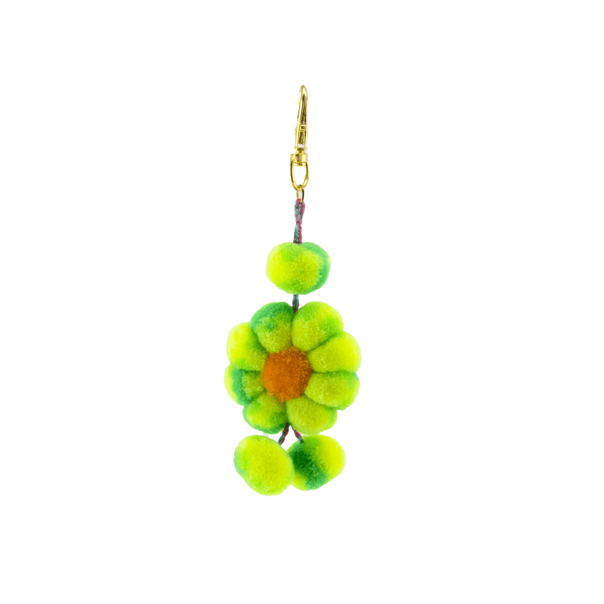 Flower Pom Key Chain - Blue - Josephine Alexander Collective